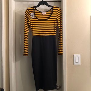 Deadly Dames striped cotton dress